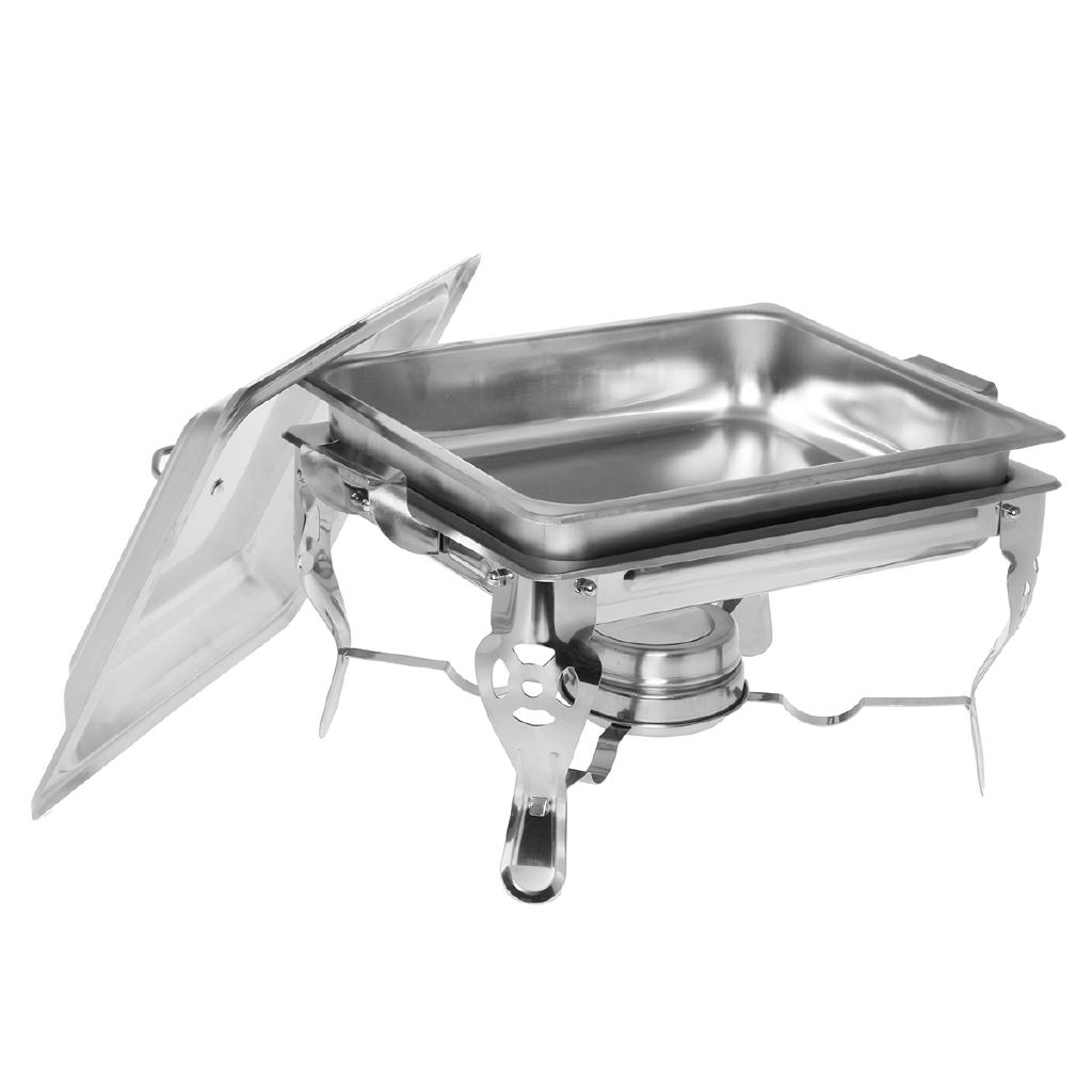 6L Square Buffet Stove Chafing Dish Buffet Stoves Caterer Food Warmer Burner Tray Wedding Party Stainless Steel Buffet Stove