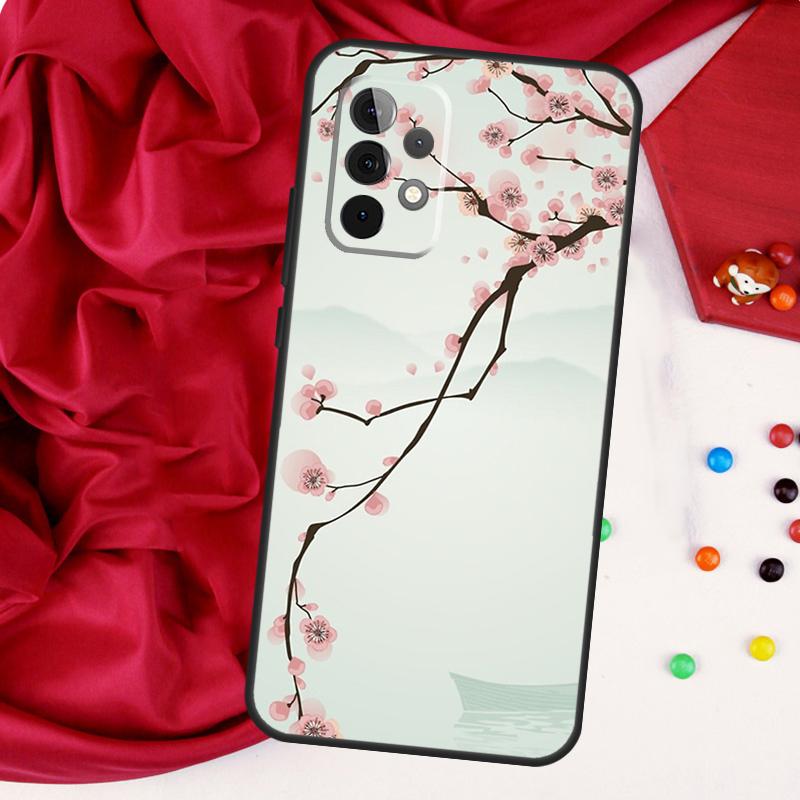 Cherry Blossom Floral For Samsung Galaxy A15 A55 A53 A33 A35 A22 A32 A52 A54 A34 A14 A56 A36 A26 A16 A05 A06 Case