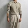 Maglione Polo a Maglia Premium da Uomo - Stile Coreano, Delicato sulla Pelle, Versatile, Vestibilità Larga, Look Maturo