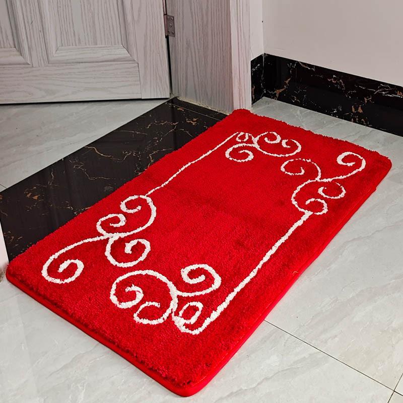 New Chinese Style Home Bedroom Door Soft Absorbent Foot Mat Bathroom Imitation Cashmere Mat Door Non-slip Mat