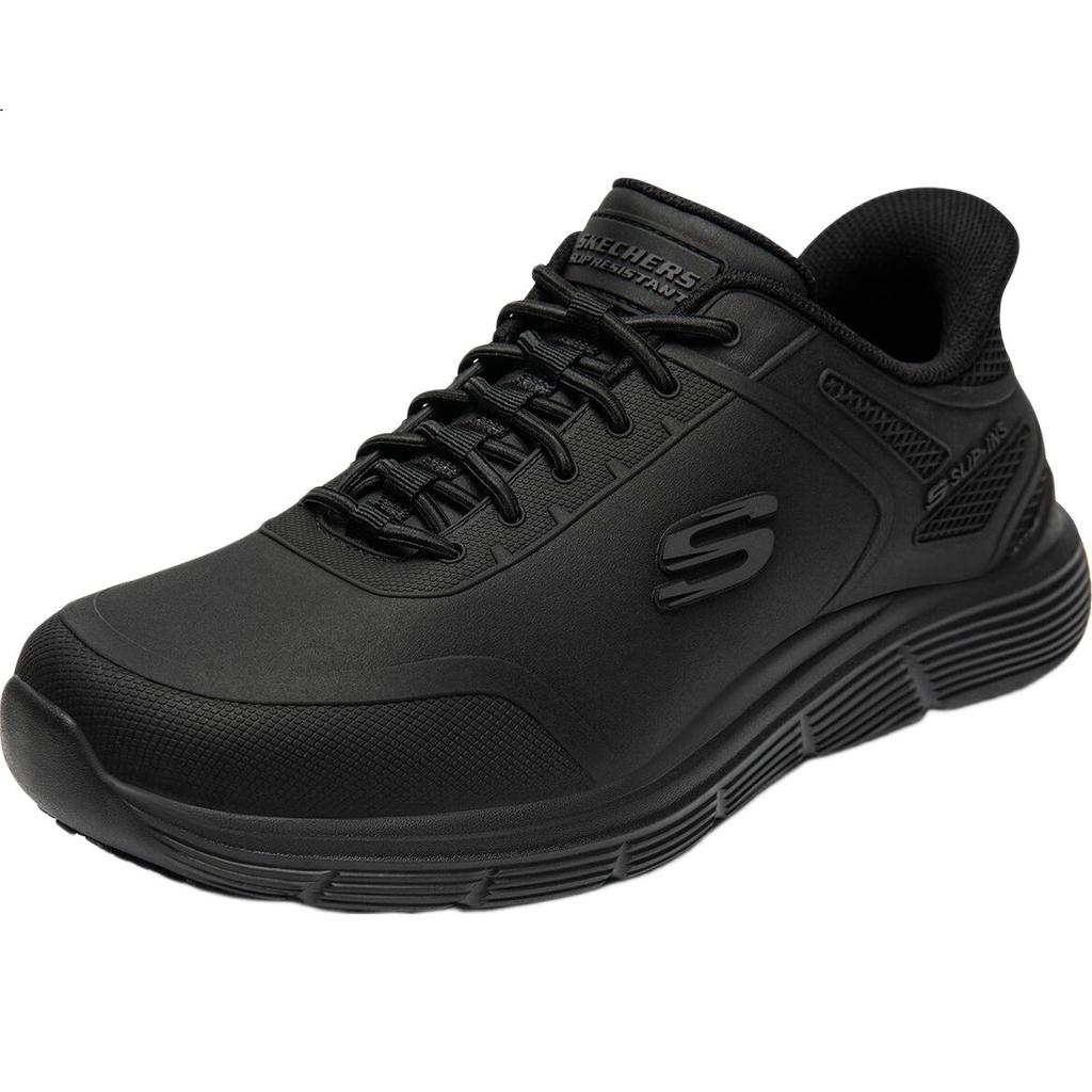 Skechers Men's Autumn Casual Work Shoes Business Commuter Comfortable Soft Sole Lightweight Sneakers BLK Black Size 41