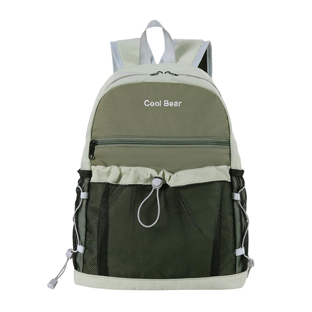 Schoolbag new outdoor wind color matching backpack net pocket design lightweight large capacity backpack commuting leisure schoolbag