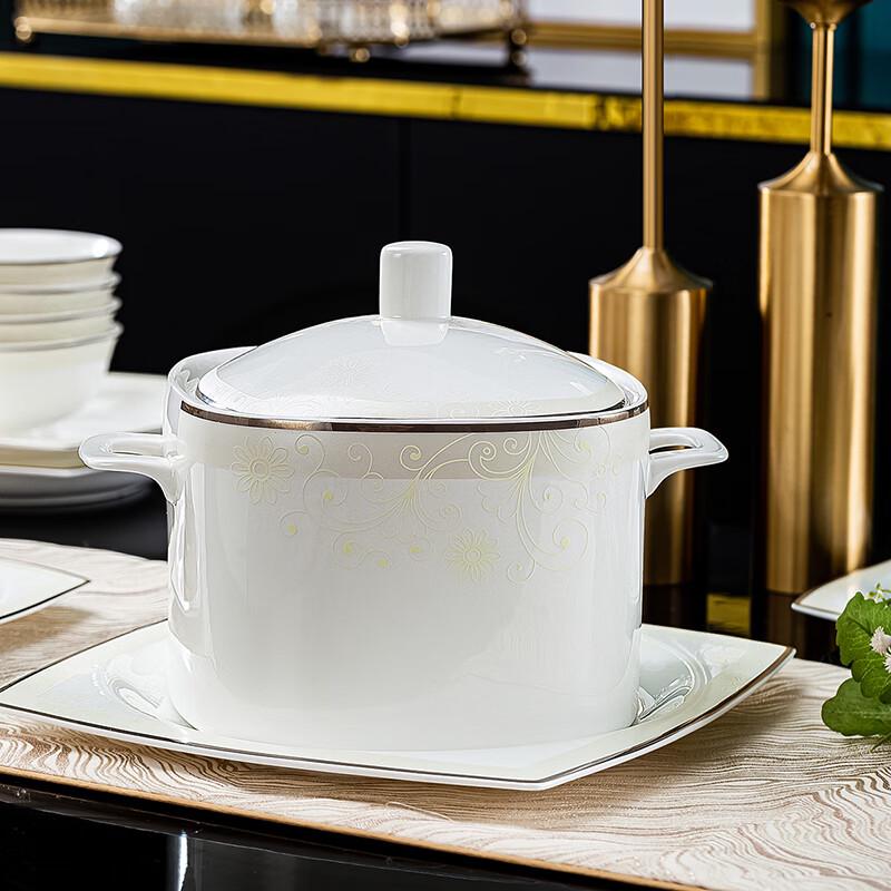 Haoya Jingdezhen 58-Piece Light Luxury Ceramic Dinnerware Set