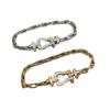 Seiko V Gold 18k Rose Gold Nautical U-Shaped Horseshoe Buckle Bracelet: Women's Exquisite Light Luxury Bangle.