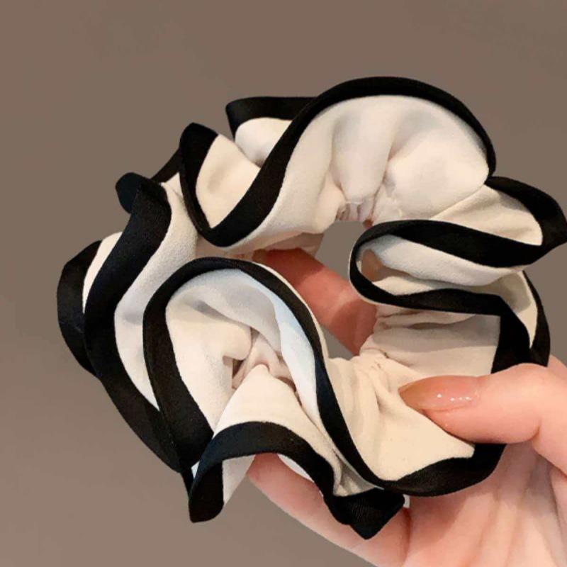 French Chic Cloud-Like Versatile Color Block Hair Ring for Bun & Ponytail