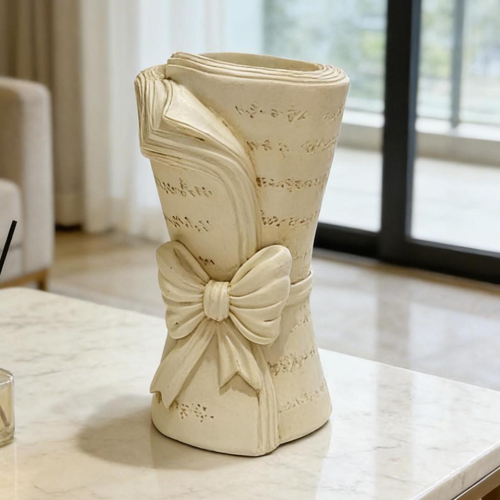 Book Vase Resin Mini Flower Holder Home Decor Modern Vase for Home Living Room Dining Room Bedroom Desk Entrance TV Cabinet