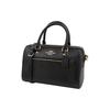COACH Rowan Cross Grain Leather Boston Bag , One Shoulder Handbag , Crossbody Bag Large Women's Pure Black (Unisex) Handbags 79946 IMBLK
