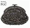 Boutique De FGG (in Stock )  Light Blue Saphire Women Crystal Clutch Evening Handbag Party Luxury Diamond Handbags Wedding Purse
