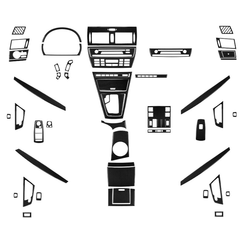 Carbon Fiber Car Interior Center Console Gear Shift Panel Decoration Stickers For BMW X3 2004-2010 Car Accessories