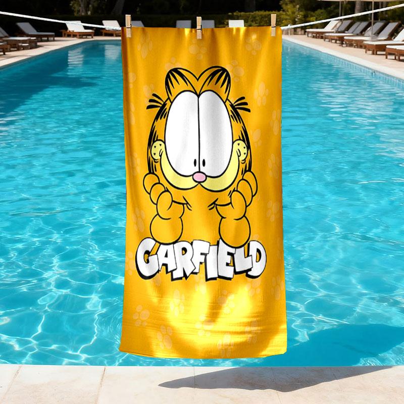 Garfield Print Beach Towel Design, Soft, Lightweight. for Home Bathroom, Spa, Pool, Yoga, Surfing, Camping, Gift for Family, Friend