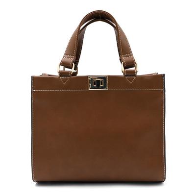 VITAFELICE Square Women's 2-Way Handbag, Sib-20078p (Camel)