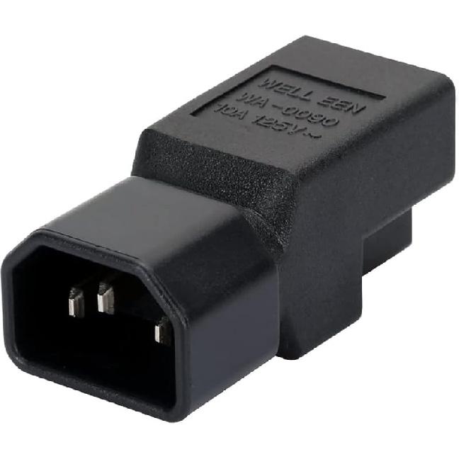 Toptekits Адаптер Nema 5-15r на C14, IEC C14 Штекер на NEMA 5-15R Преобразователь питания Адаптер C14 to 5-15R
