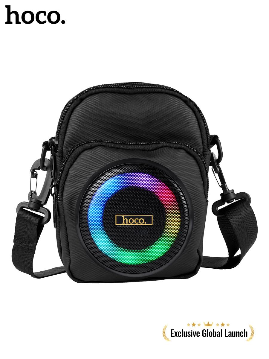 

Портативная Bluetooth-колонка HOCO HC41 8 Вт, аккумулятор 2500 мАч, поддержка FM/TF/USB, светодиодная подсветка, черная