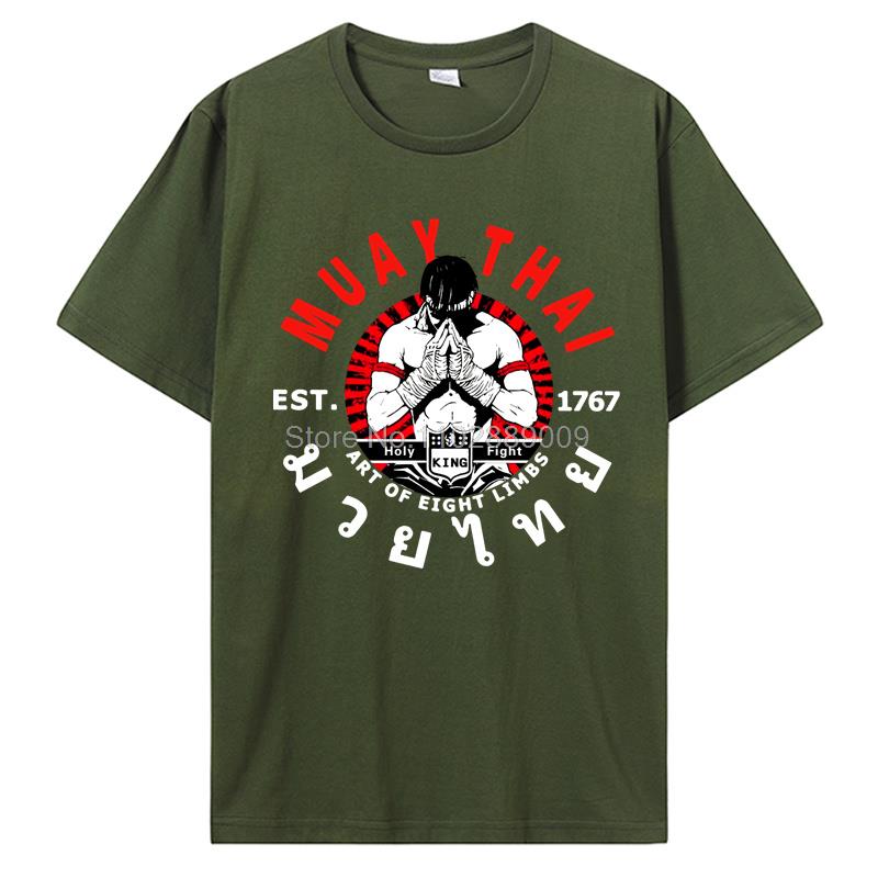 Summer Men Fashion Brand Cotton T Shirt Cool Muay Thai T-shirt Men Wai Kru Thailand Men Casual Tee TShirt Harajuku Tops
