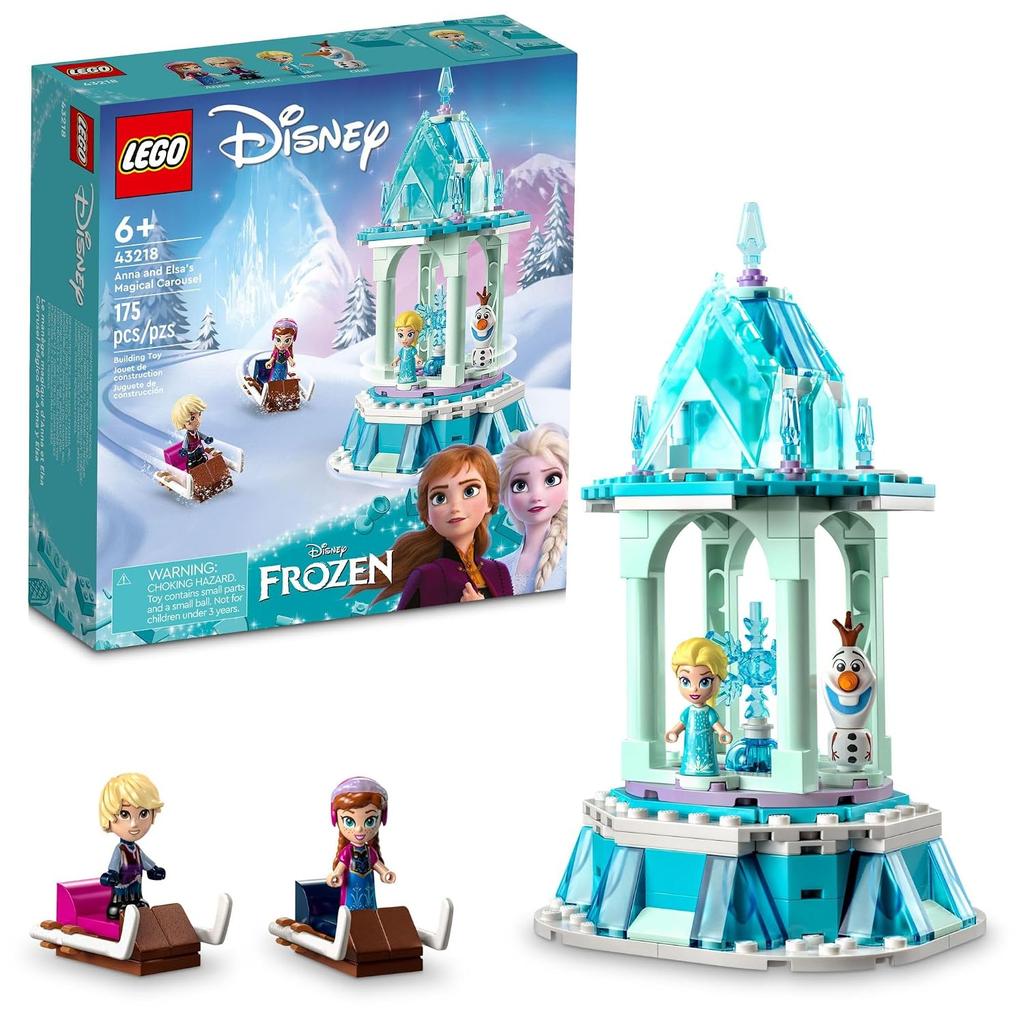 LEGO Disney Frozen Anna Elsas Magical Carousel 43218 Ice Palace Building Toy Set Princess Elsa Olaf Included 6th Birthday Gift