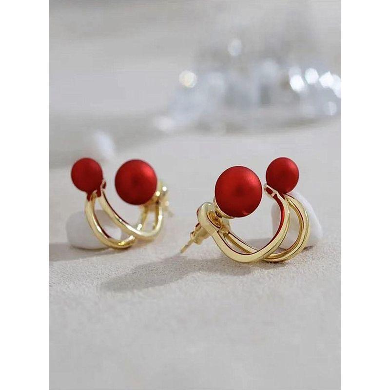 

Ощутите жемчужные серьги двойного ношения. Простые и щедрые, их легче всего сочетать. Персонализированные серьги-капли. Элегантные, модные, простые серьги-пусеты для осени и зимы. Red Pearl two earrings A397