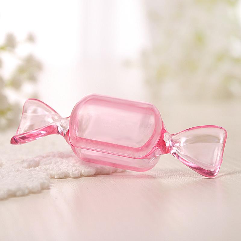 10Pcs/Set Mini Plastic Transparent Candy Box Cute Candy-Shaped Storage Container For Wedding Baby Shower Party Decoration