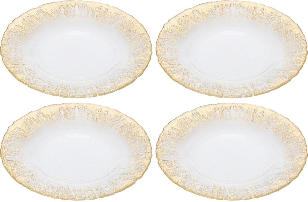 

Vetro Felice Medium Plates, Western Tableware, Gold, 21.5cm, Set of 4, Happy Glass Flash, 349122P
