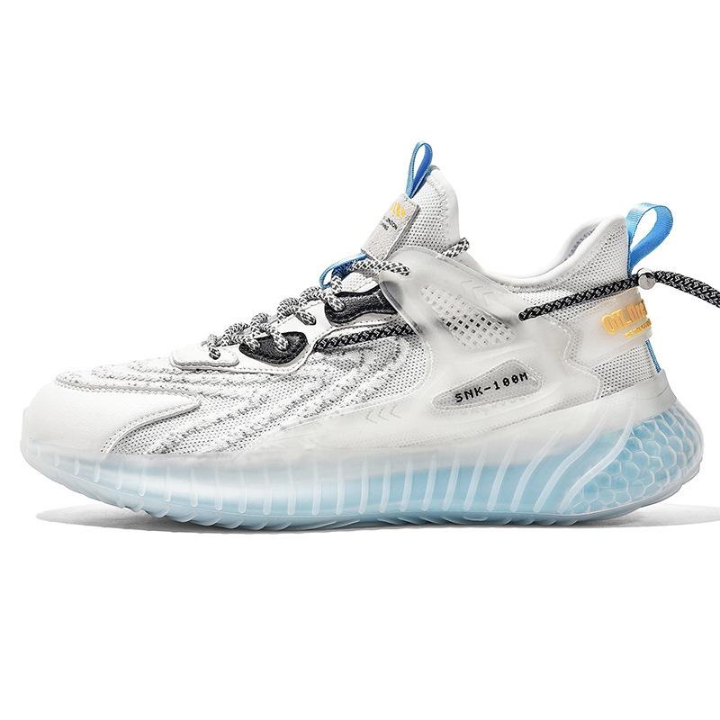 Atmungsaktive Mesh-Sneaker für Paare, rutschfeste Laufschuhe mit dicker Sohle, leuchtende Herrenschuhe in Übergröße