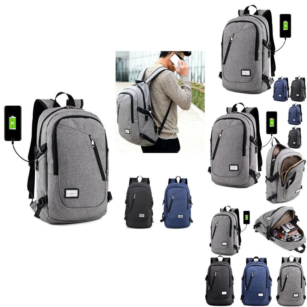 Versatile Unisex Usb Charging Backpack For Laptop Notebook Outdoor Travel And School