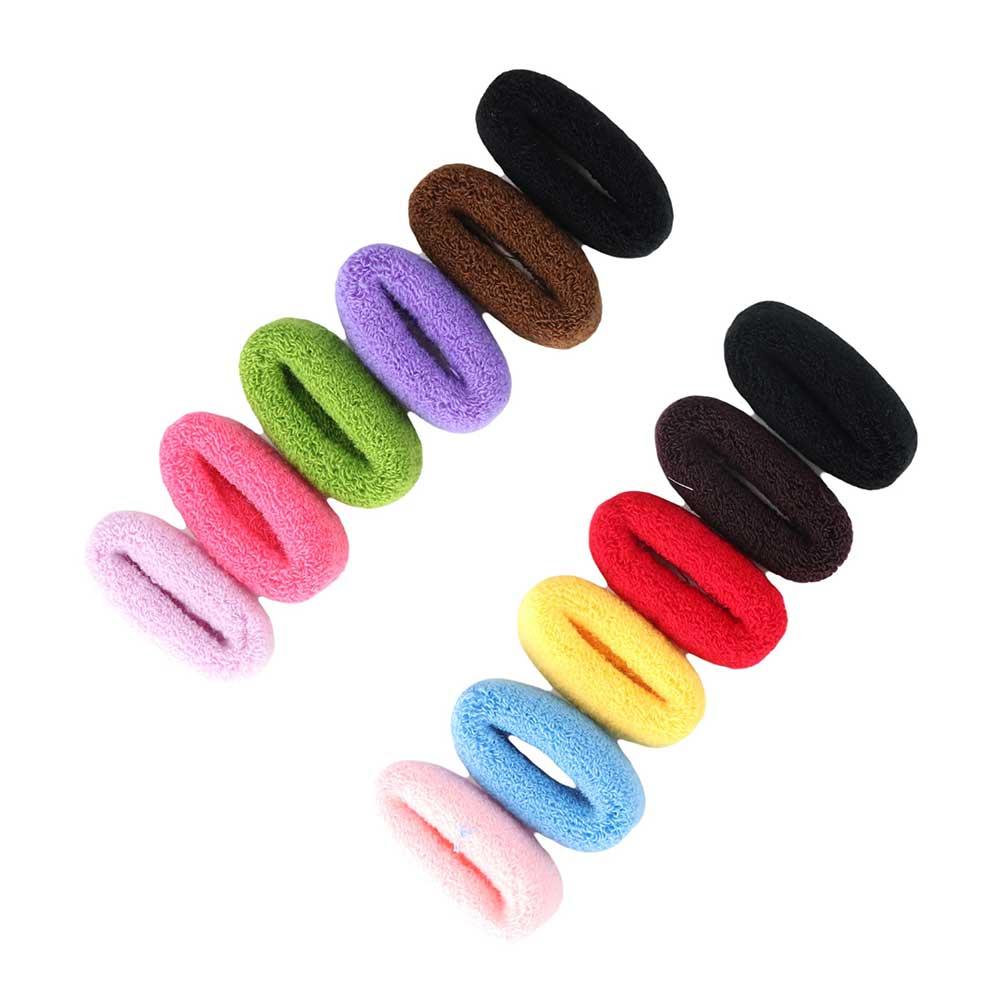Cotton Fashion Candy Color Hairband Wide 12Pcs/Set Ring Rope Hair Ring Ponytail Holder Rubber Band