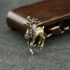 2Pcs/set Elk Deer Figurines Micro-carved Pocket Copper Deer 2Pcs/set Pure Copper Elk  Living Room