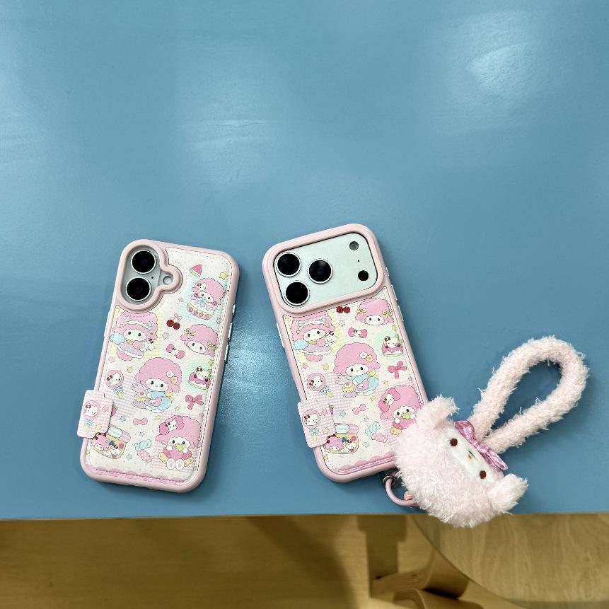 High-End Fluffy Pink Little Sheep Lanyard Case for iPhone 17/16 Pro Max