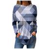 Women's 3D Printed Leaf Print T-shirt Fashionable Long-sleeved Round Neck Regular Tops