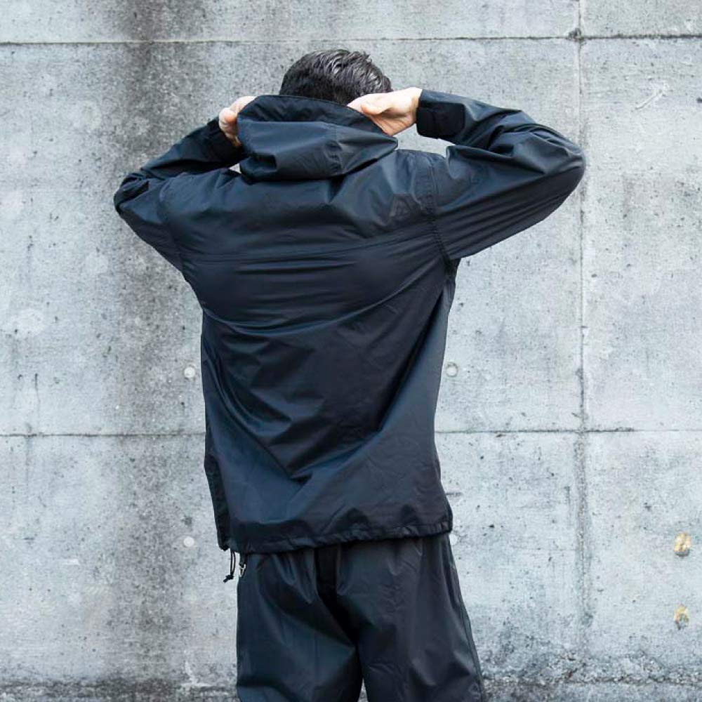 Otafuku Glove Rain Jacket Pullover with Storage Water Resistance Breathability Size L [Waterproof Bag, 10,000mmH2O, 3,000g/m2-24h] FB-201 Black,