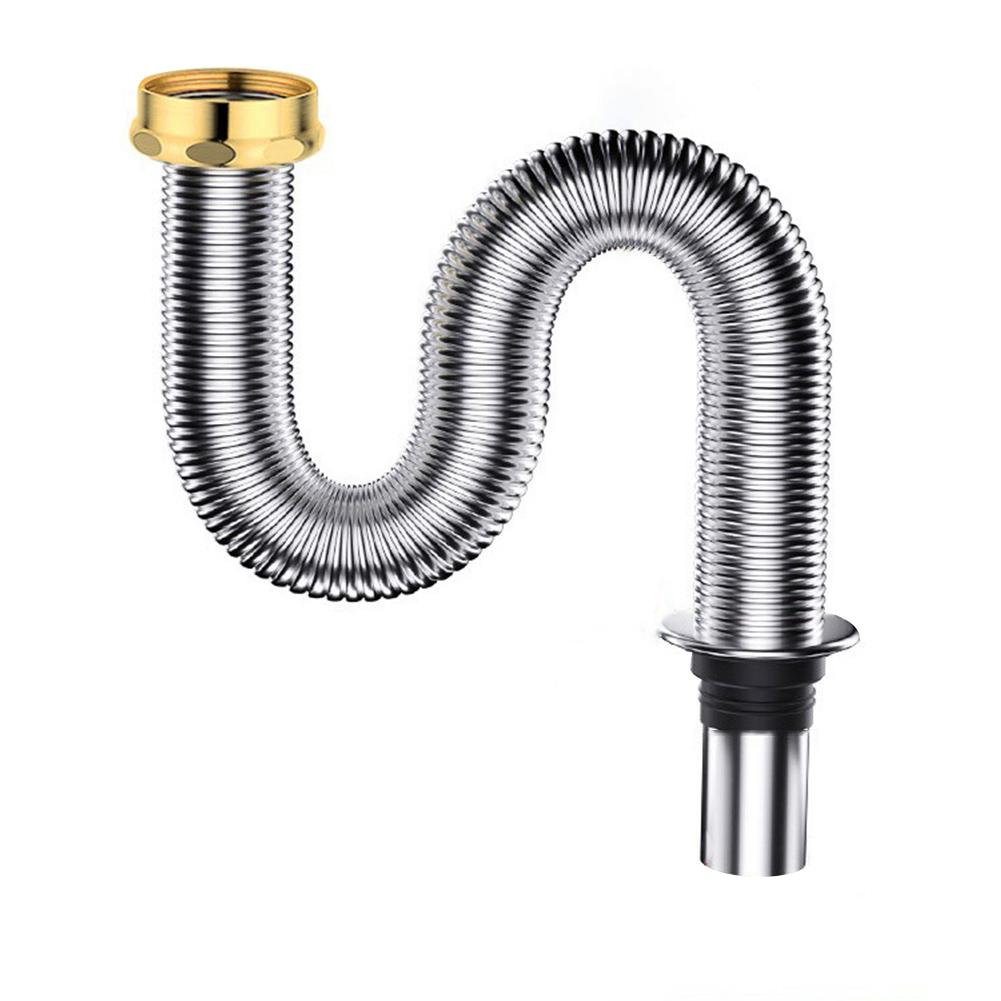100 Cm Length Flexible Pipe Hose Stainless Steel Sink Drain