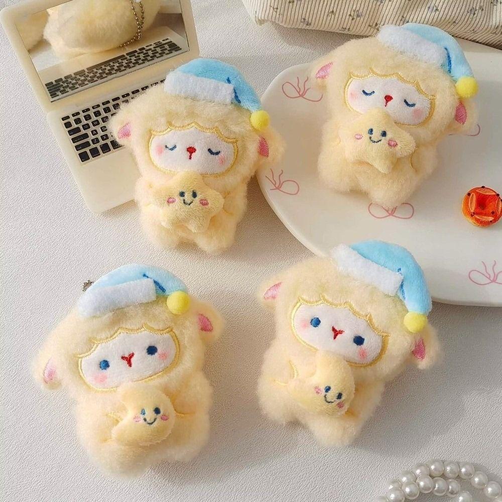 Kawaii Stuffed Lamb Pendant Cute Cartoon Sheep Doll Bag Decor Backpack Pendant Birthday Gift