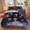 3pcs Wednesday Bedding Set Down Comforter Cover and Pillowcases, Suitable for All Seasons(No Insert)-0729035