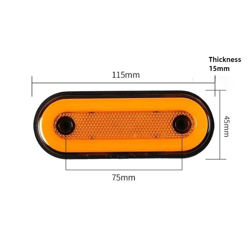 5Pcs 12V/24V Truck Side Marker Light LED Trailer Lights Reflector Van Clearance Lights for Scania for DAF Truck for Isuzu