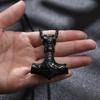 Viking Mjolnir Necklace,Thor's Hammer Pendant, Stainless Steel Viking Necklace,Viking Jewelry, Strength Amulet, Norse Mythology