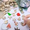 50pcs Mini Christmas Tree Hanging Decor Ornaments Wooden Santa Claus Snowman Deer Pendants Christmas Decorations Small Figurines