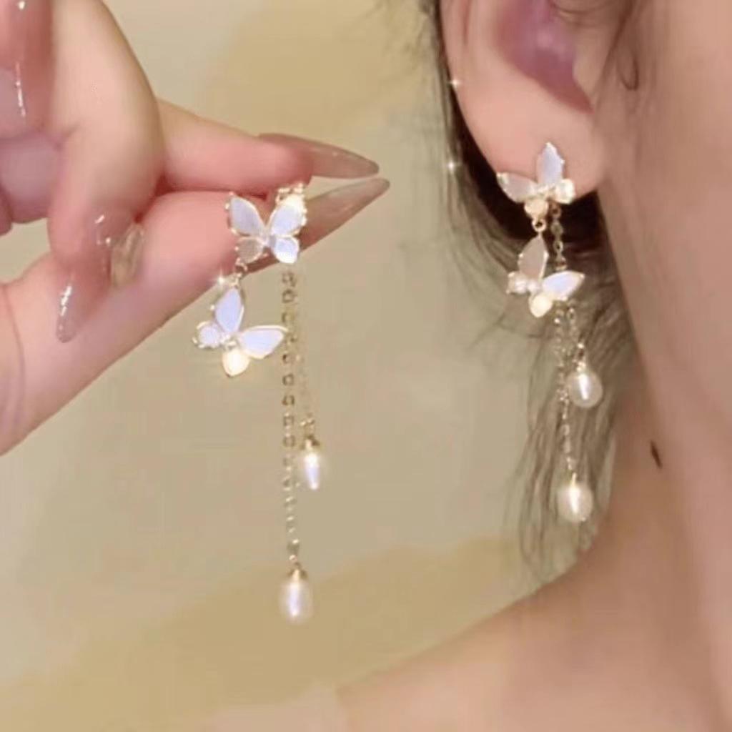 Серьги с жемчужной бахромой 2024: Высококачественные, Стильные Нишевые Дизайнерские Украшения