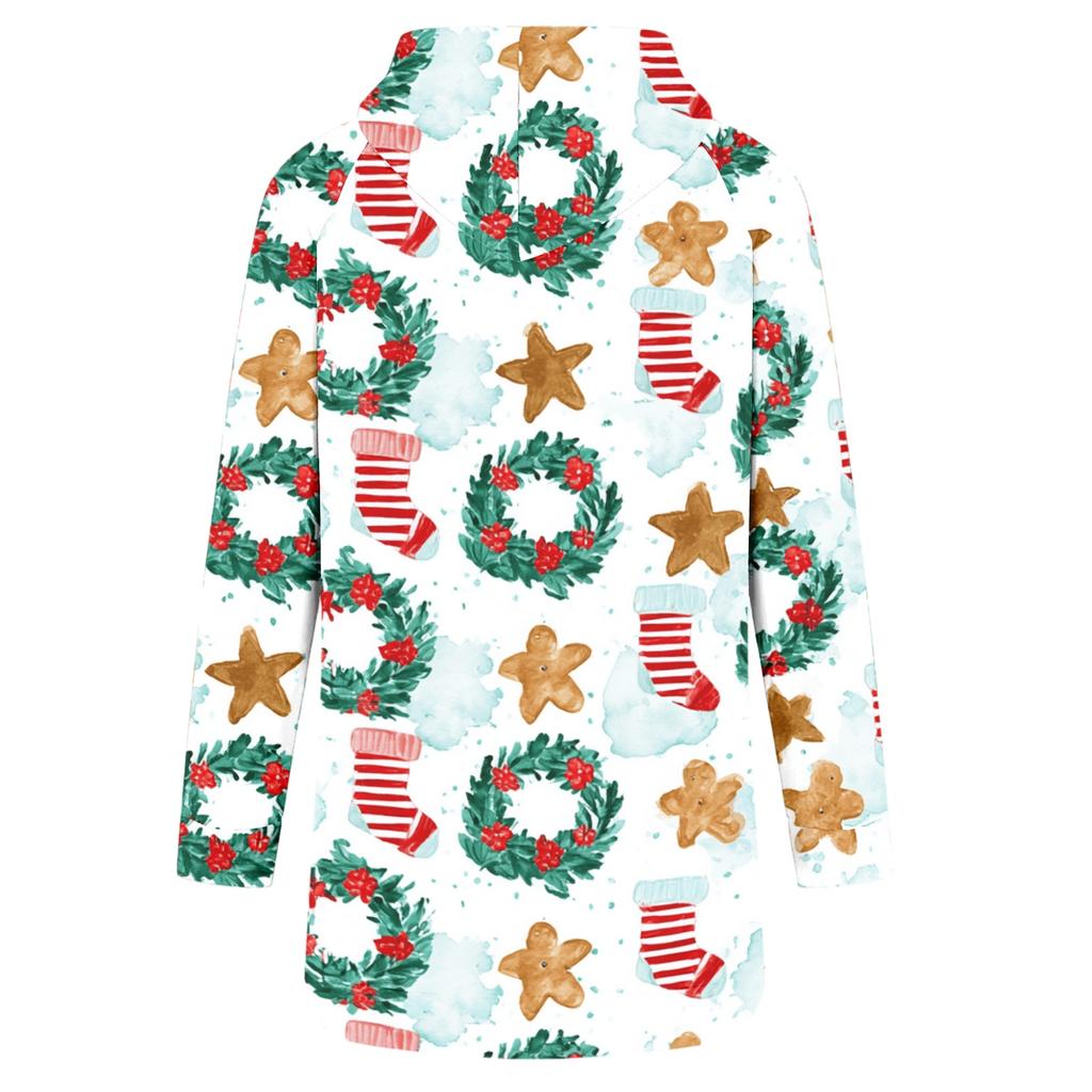 Women's Casual Long Sleeve Christmas Print Hoodie for Winter Holiday