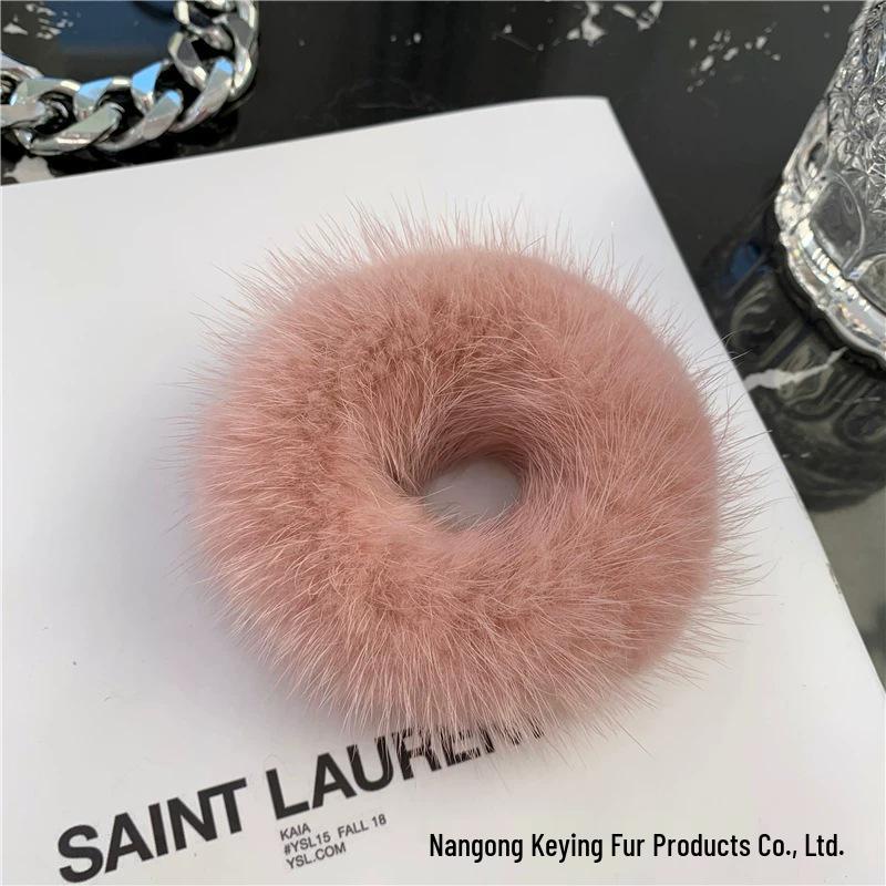 Korean Mink Fur Hair Tie: Cute & Plush High-End Hair Accessory for Women
