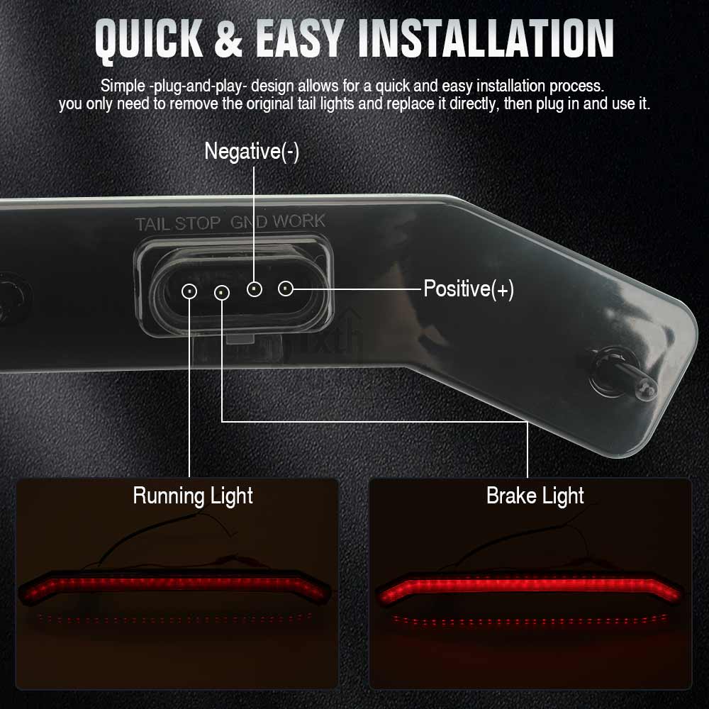 12V Red Set Replacement LED Tail Lights Part Fit For Polaris RZR XP 1000 RZR XP Turbo Sportsman 570 850 1000 2017-2023 #2413431