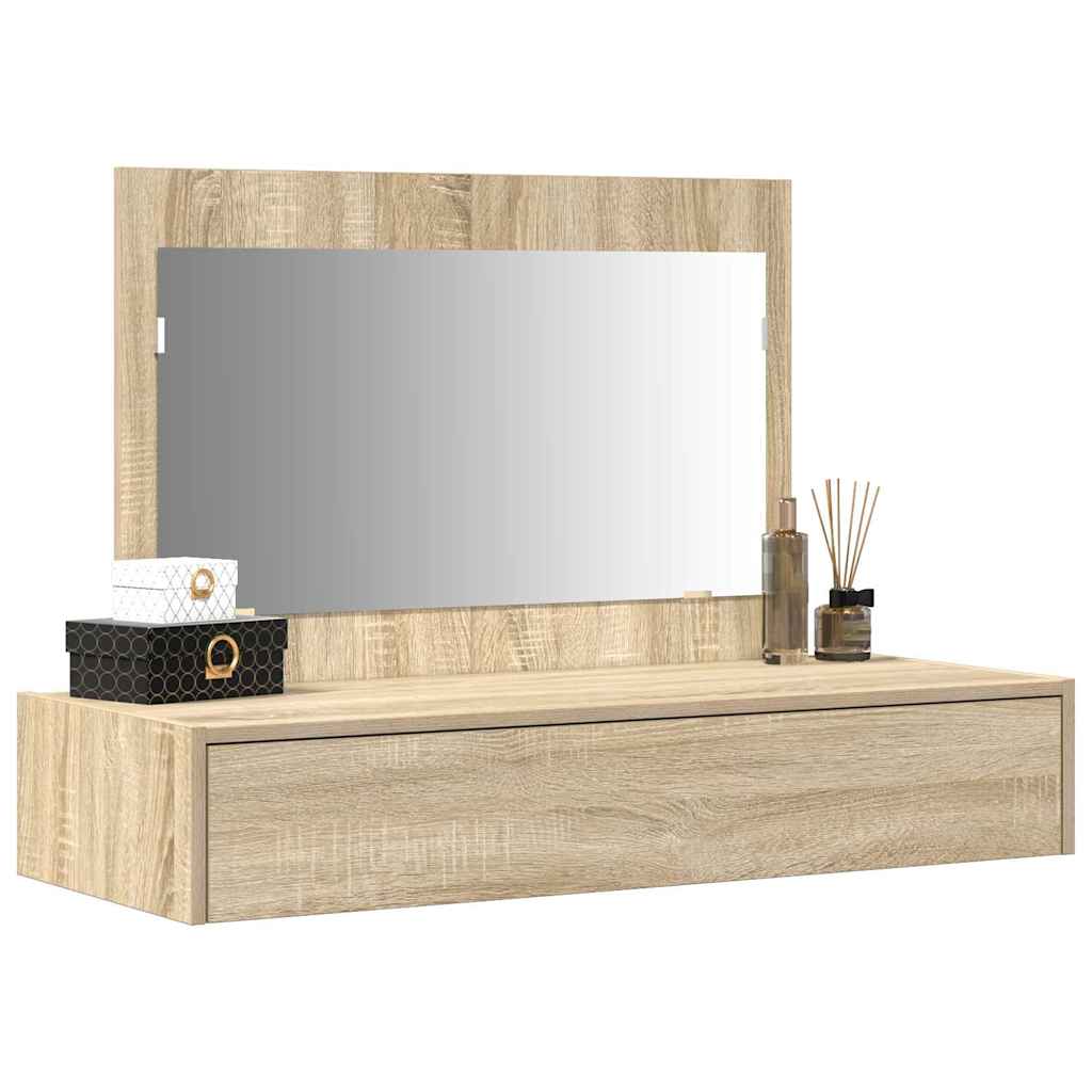 Makeup Table with Storage Brown 100 x 40 x 70 cm Engineered Wood