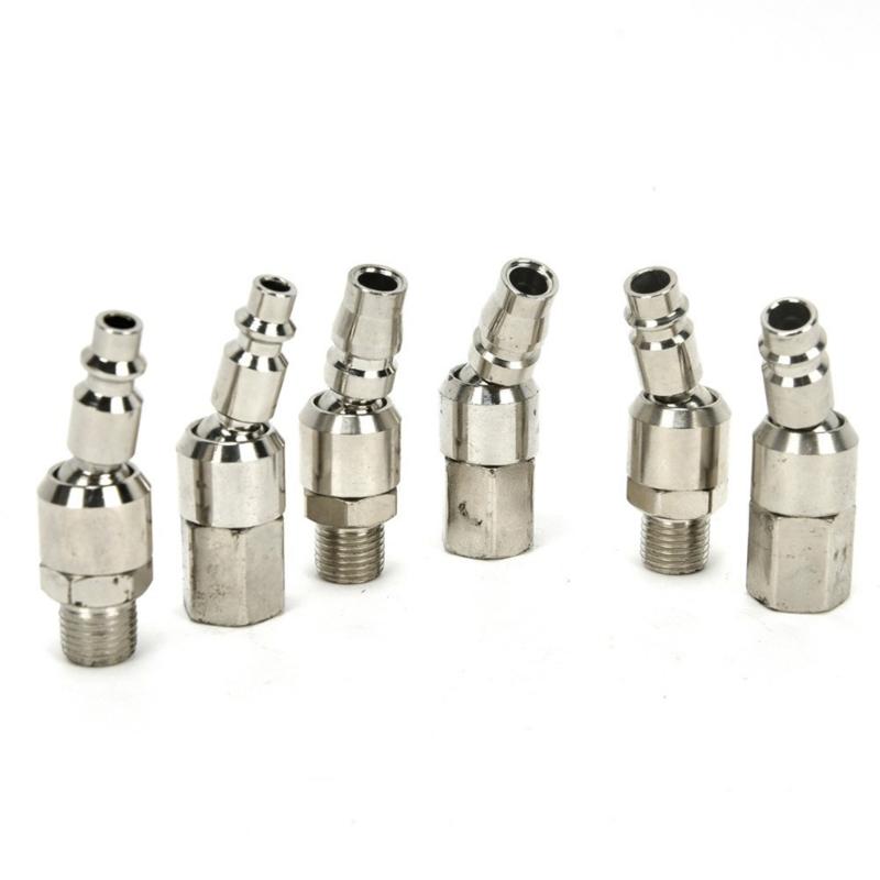 Universal Air Tool Quickly Connect Plugs Fitting Hose Compressor Quick Release Coupler Universal 360 Degree Swivels Pneumatic Quick Joint