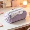 Cute Dessert Shaped Pouch Cake Roll Pencil Case, Plush Makeup Bag, Large Capacity Pen Fluffy Skin-friendly Pouch, Soft Stationery Bag for Girls,
