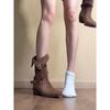 In Stock: Women's Wasteland-Style Mid-Calf Western Boots with Desert Chunky Heel, 25 Styles, Slimming Fit, Belt Buckle, Two-Way Wear.