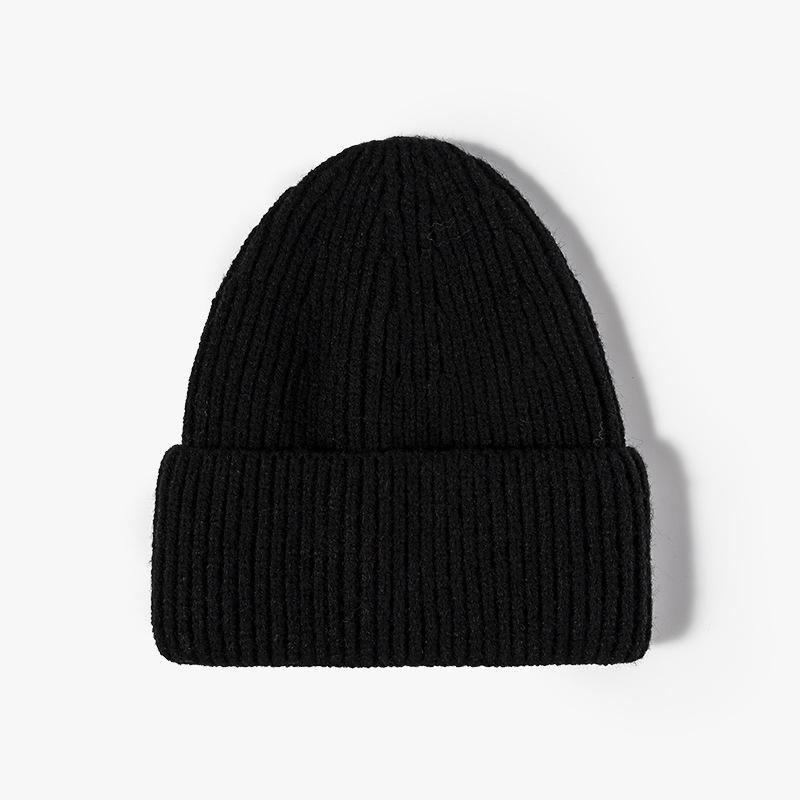 Warm hat Wool hat Fashion monochrome light board Cold hat Autumn and winter students Outdoor knitted hat Fashion