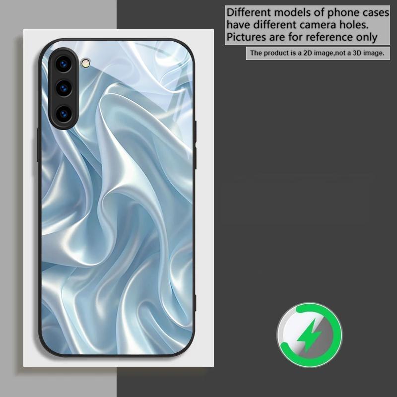 The Golden Silk of Waves Suitable for Samsung Galaxy S26 Ultra S20 FE S21 S22+ 23 Plus S24 Ultra 25 Edge Black Glass Phone Casee