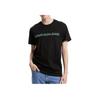 Calvin Klein Gradient Two-Tone Velour Logo Crew Neck T-Shirt Men Tops Black J318511-BEH