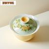 100ml Apricot Yellow Hand-painted Osmanthus Gaiwan Luxury Tea Tureen Tea Bowl With Lid Kit Tea Making Cover Bowl Teaware Gift