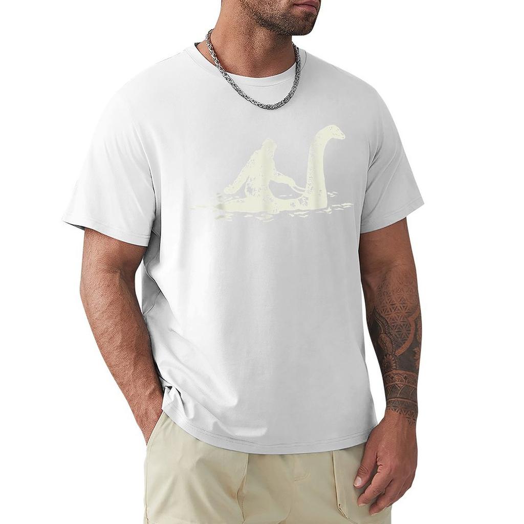 Bigfoot Sasquatch Riding The Loch Ness Monster Funny TShirt Moisture Wicking Quick Dry Tee