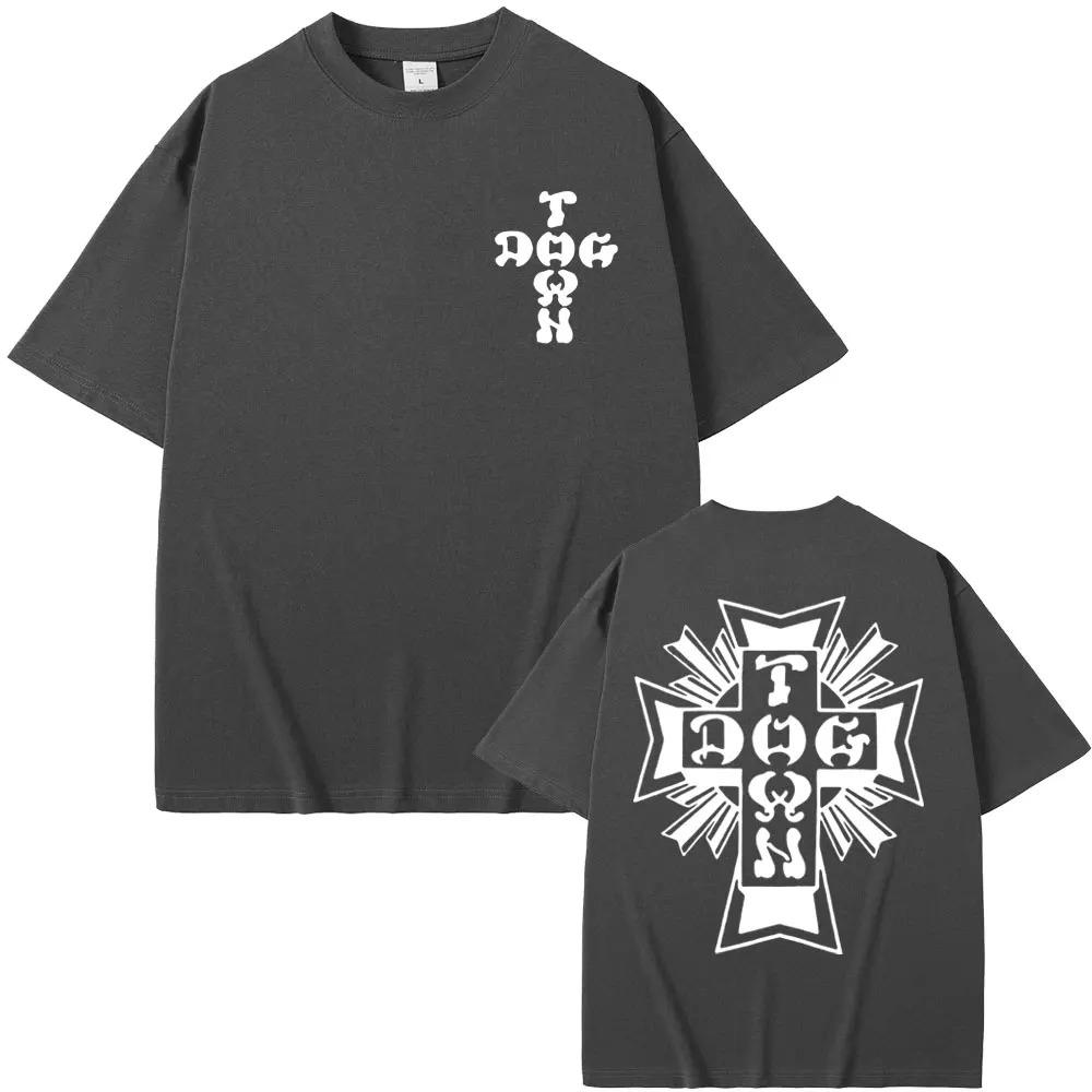 Best Famous Dogtown Graphic Black White Logo Print T Shirt Men Women Hip Hop Punk Rock Tee Streetwear Male Fashion Casual Tshirt