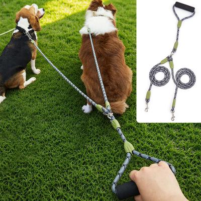 Doppelleine für Hunde 360-Grad-Drehgelenk Verhedderungsfrei Doppelte Hundeleine Spaziergang Trainingsleine Verteiler für Mittelgroße und Große Hunde